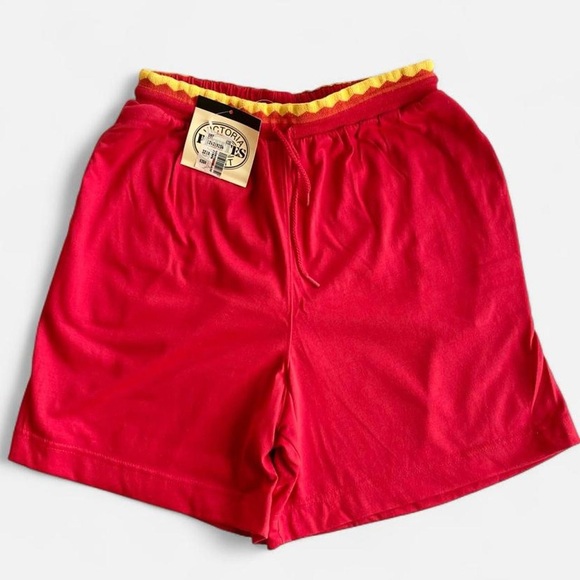Victoria Sport Pants - Vintage NWT Victoria Sport Petites Retro Red Pull on Shorts with Zig Zag Waist
